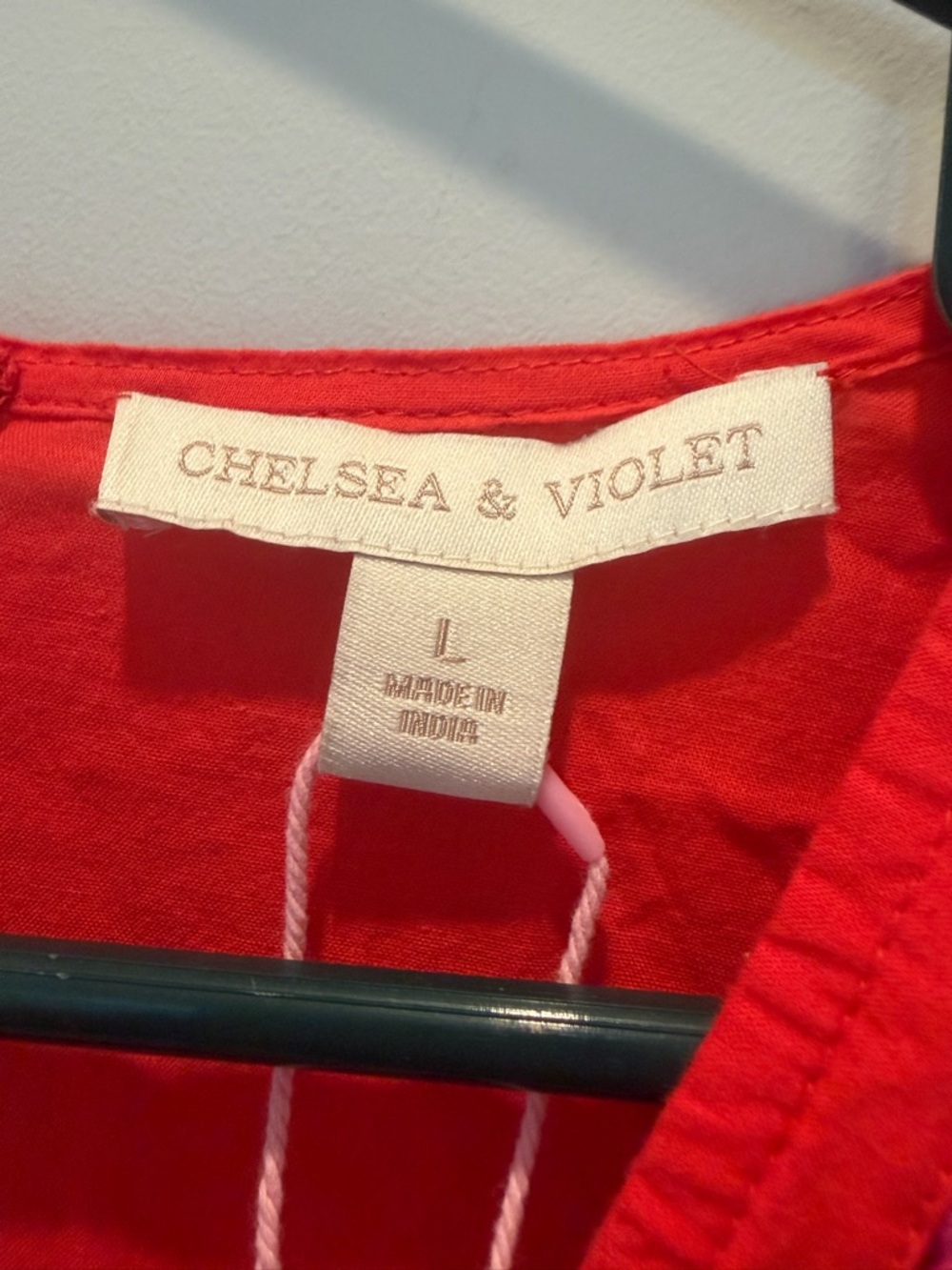 Chelsea & Violet Red Livvy Long Sleeve Romper with Purple Eyelet Detail Trim NWT - Picture 6 of 8